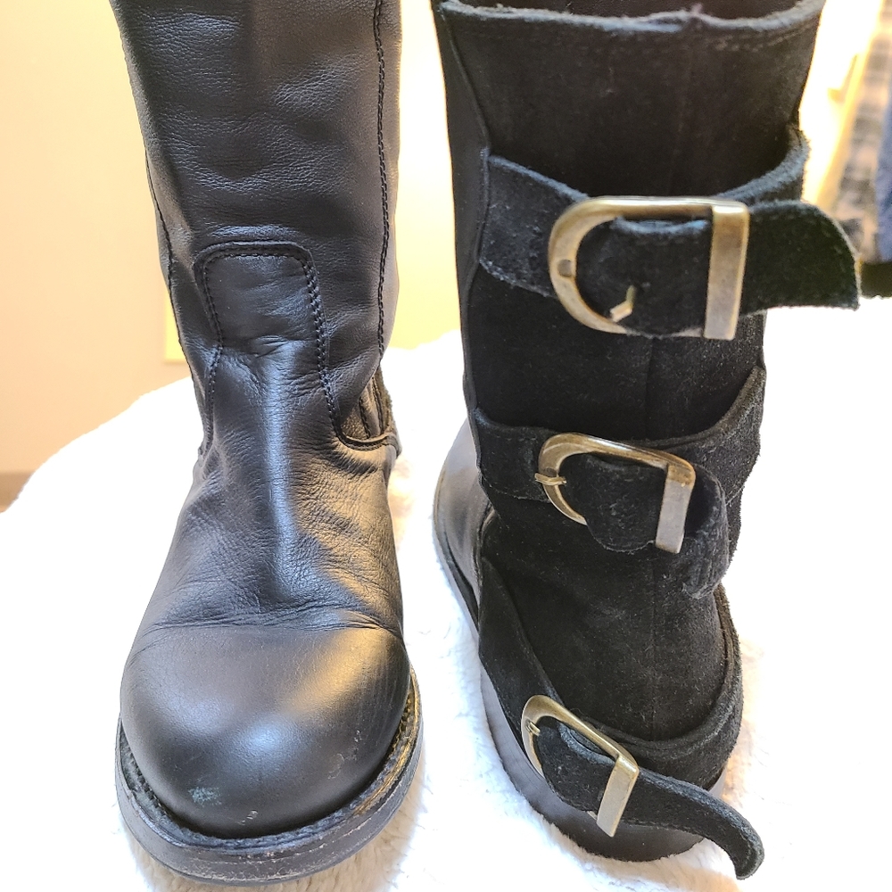 Anouk Boots sz 8 Black soft Leather suade back buc